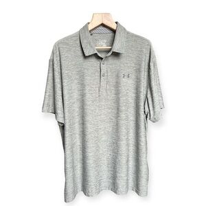 Under Armour Men’s Light Grey HeatGear Performance Quick Dry Polo, XXL